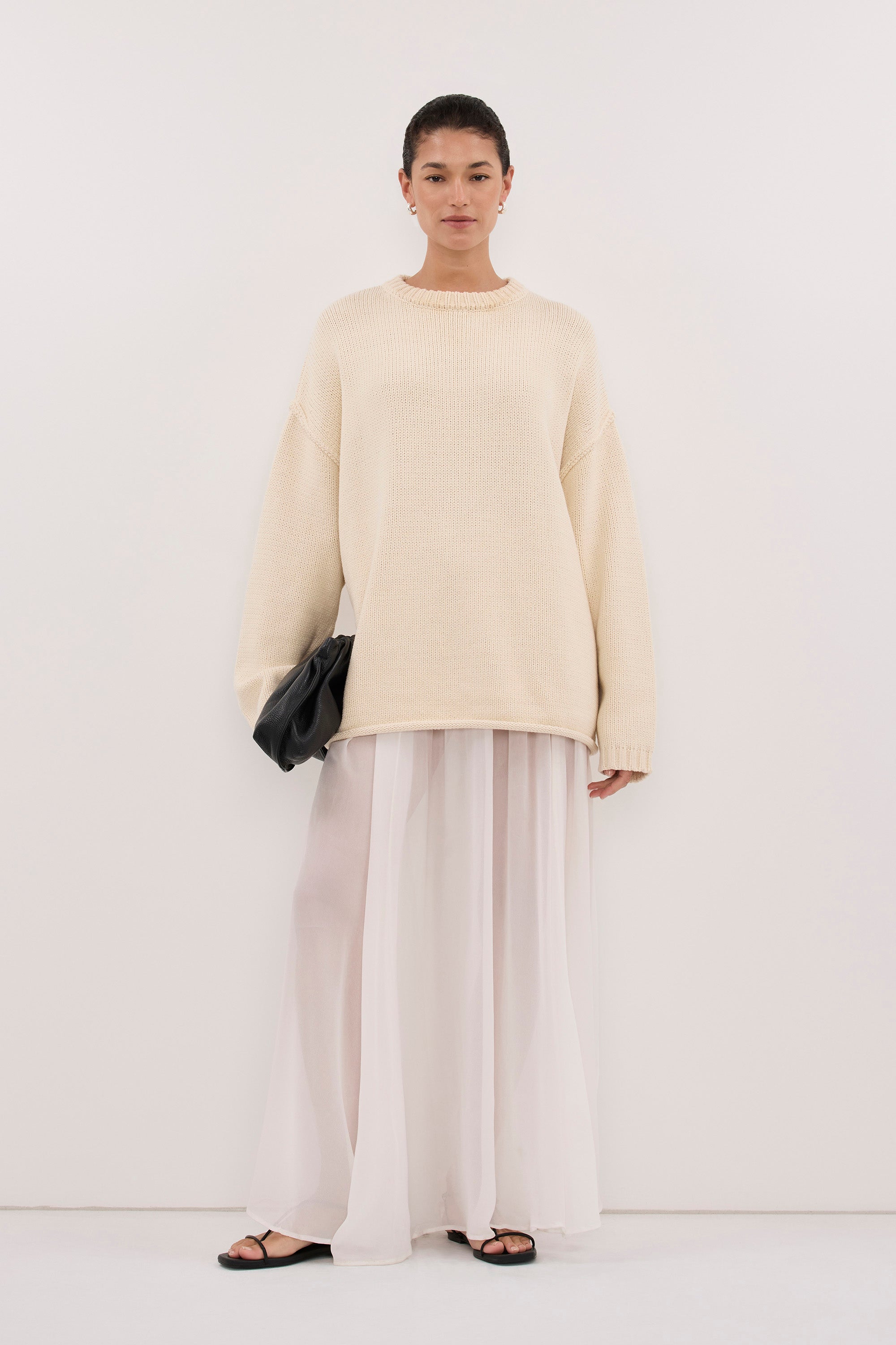 JETT STRAW LONGLINE KNIT JUMPER