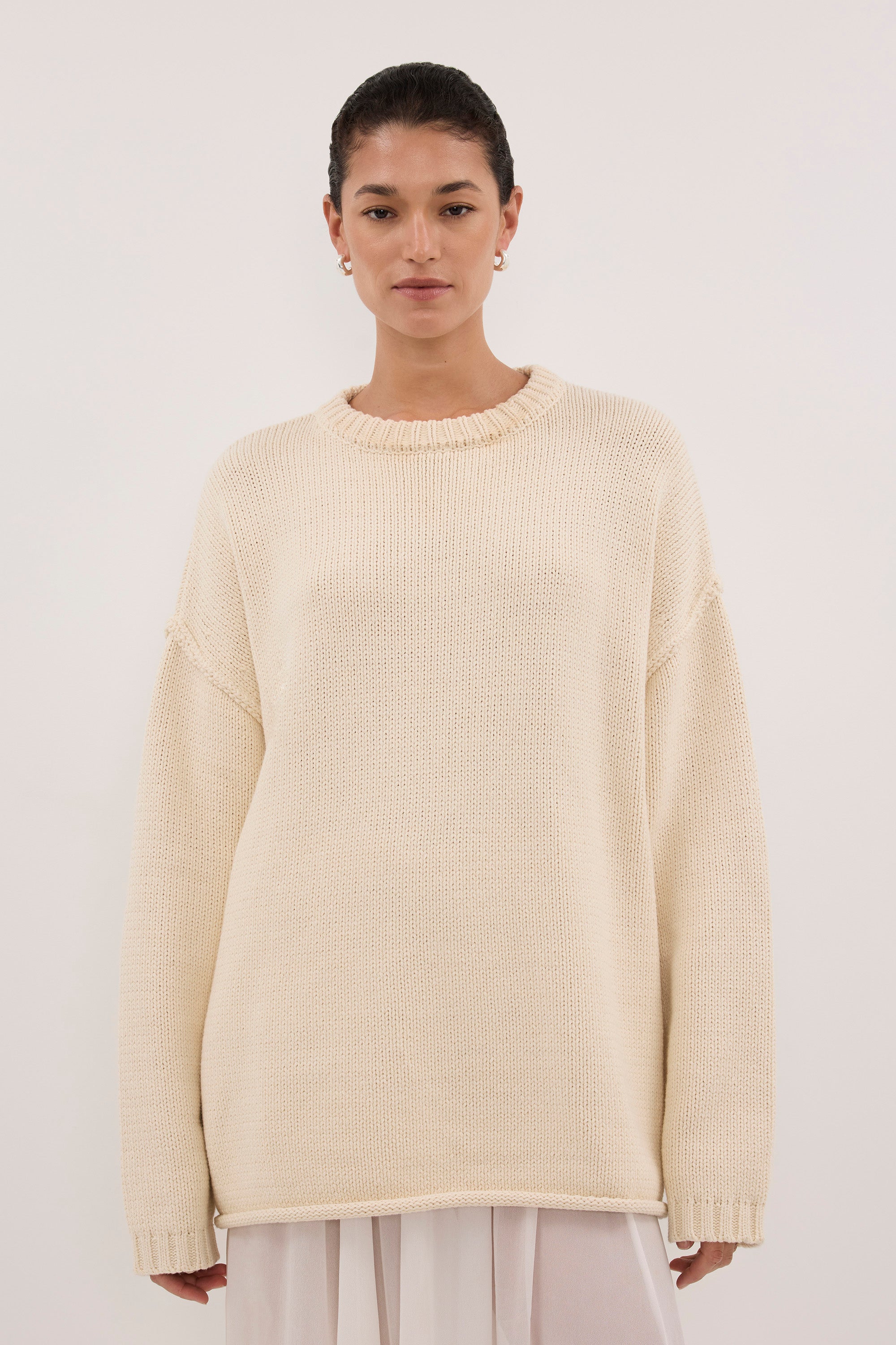 JETT STRAW LONGLINE KNIT JUMPER