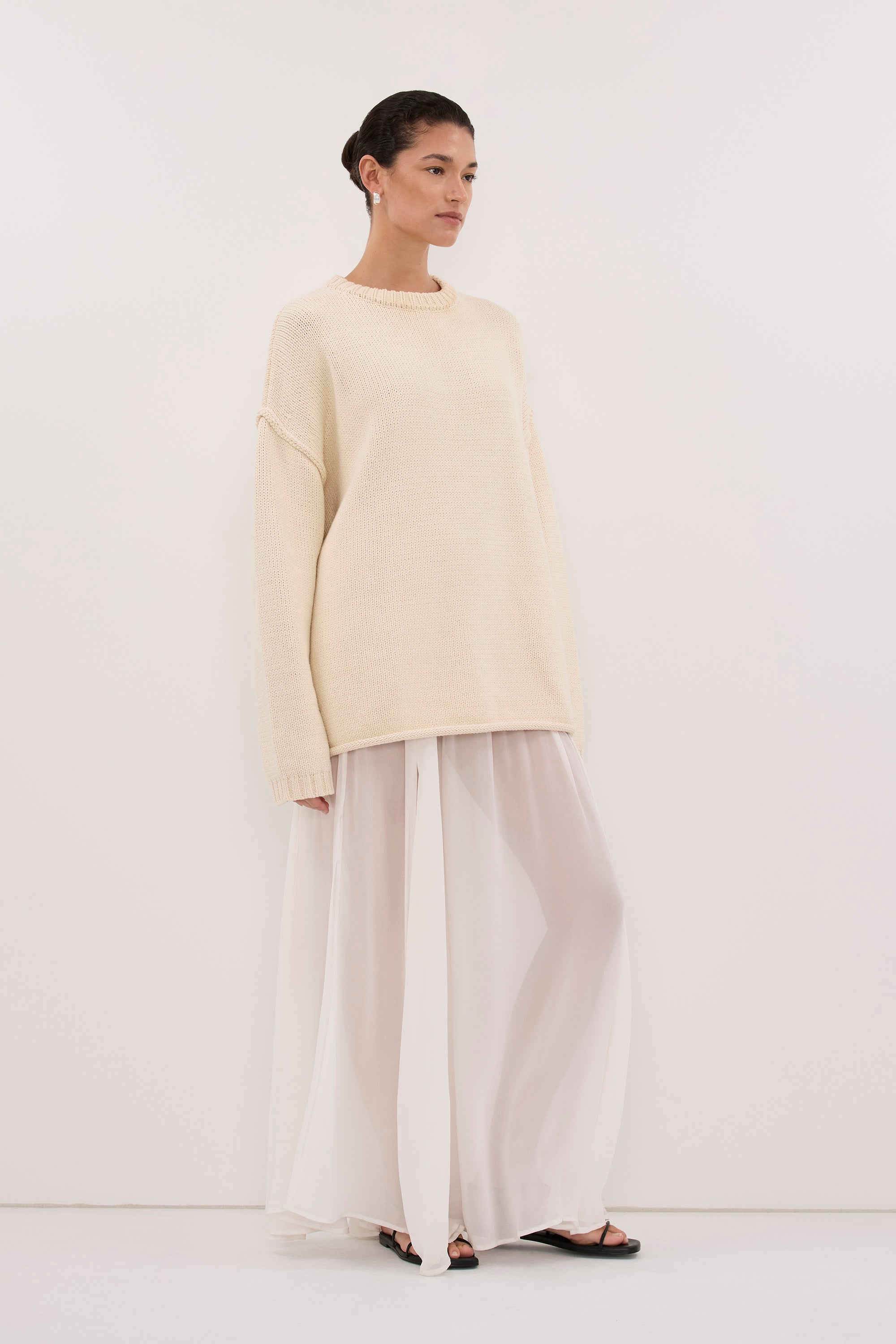 JETT STRAW LONGLINE KNIT JUMPER