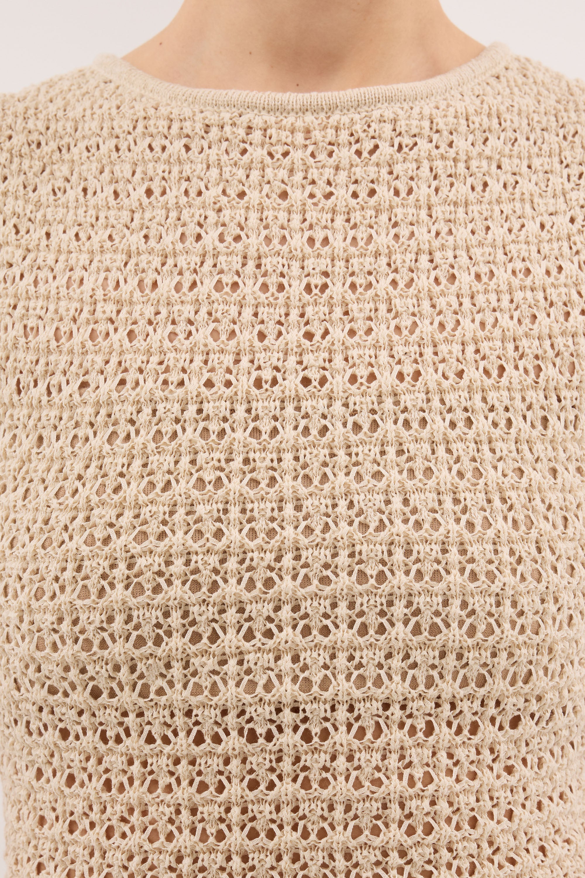 HALO NATURAL BOAT NECK KNIT TOP