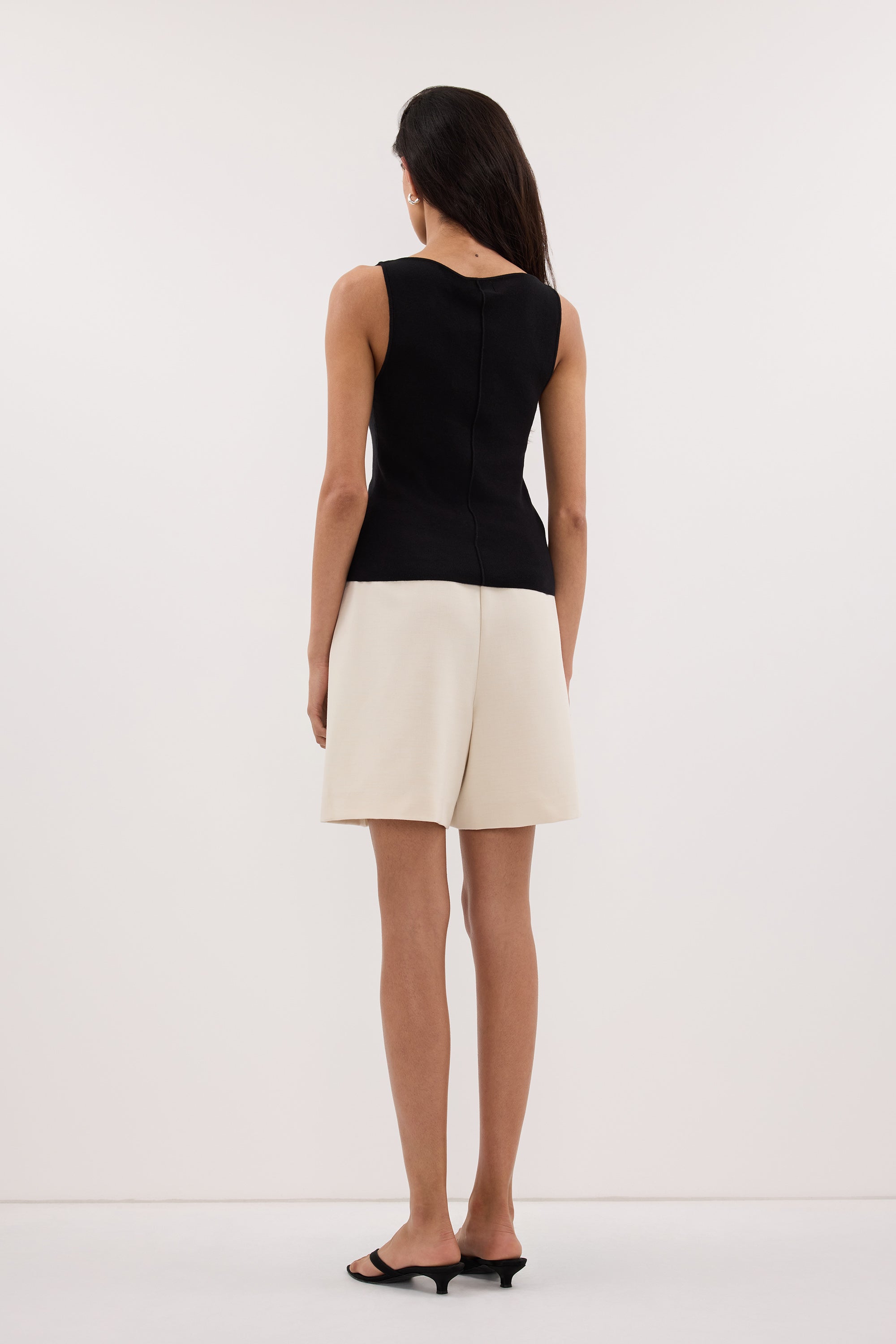 SABRE BLACK KNIT BOAT NECK TANK