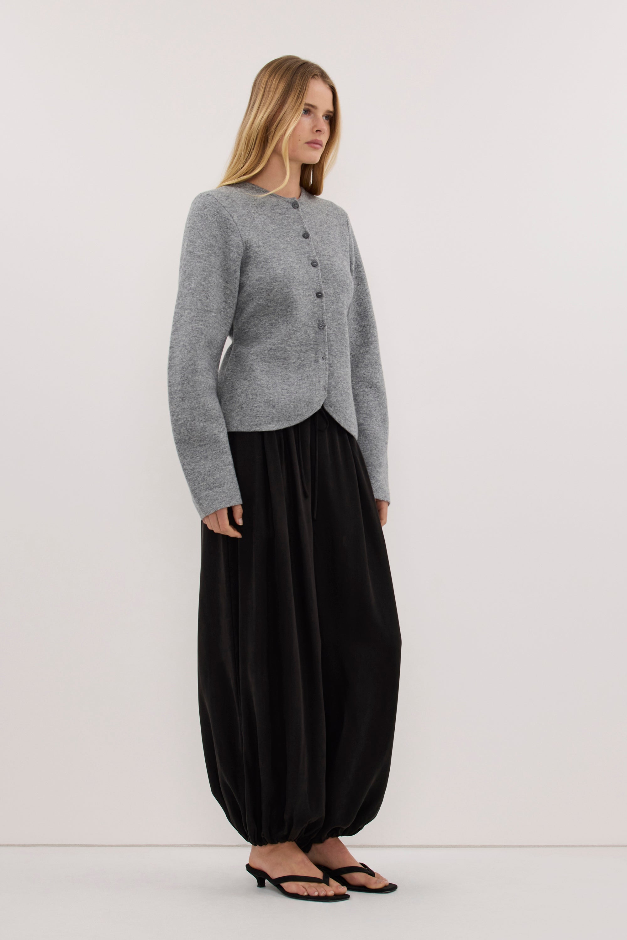 ELIZA GREY MARLE CINCHED CARDIGAN