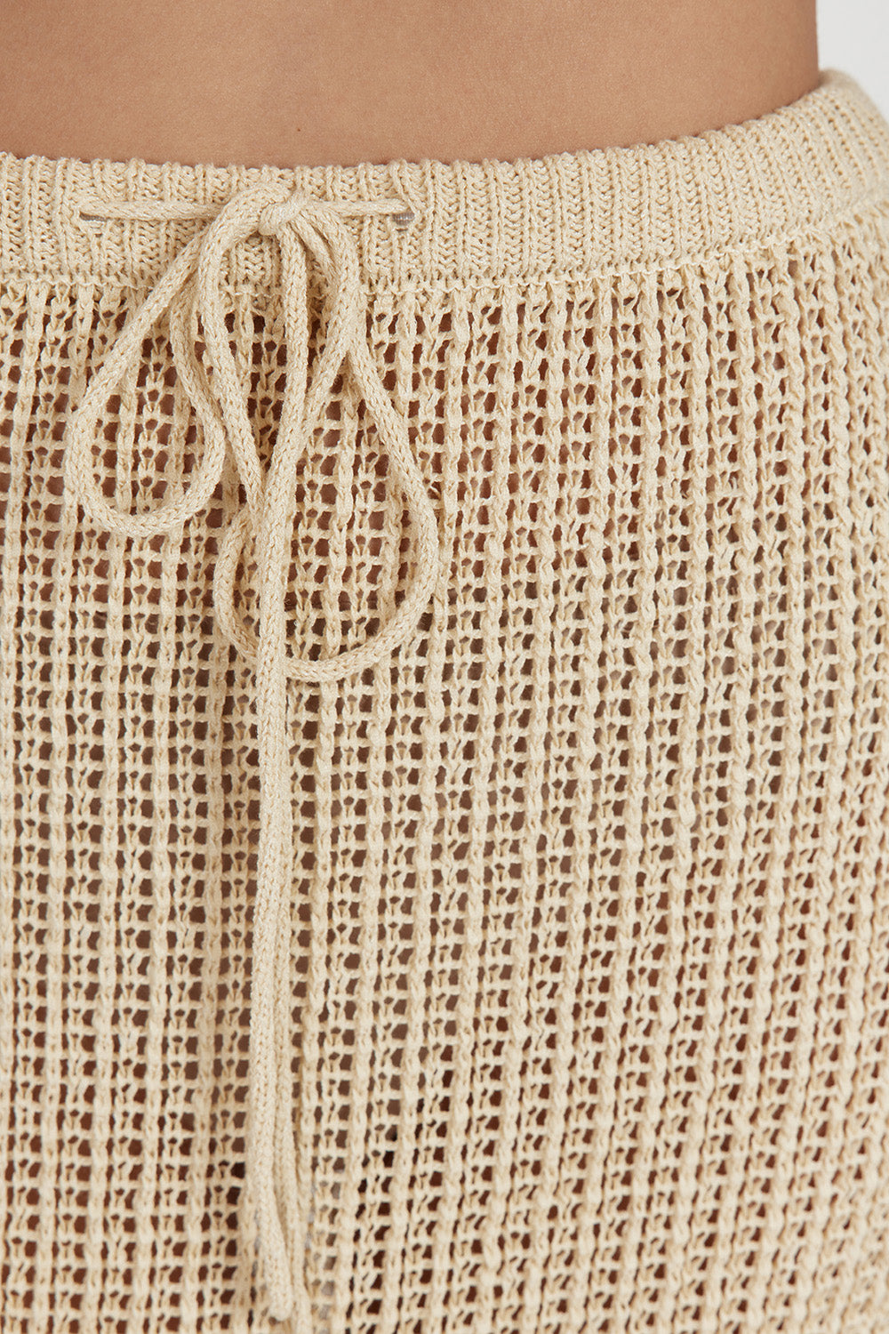 MARGOT WHEAT CROCHET MIDI SKIRT