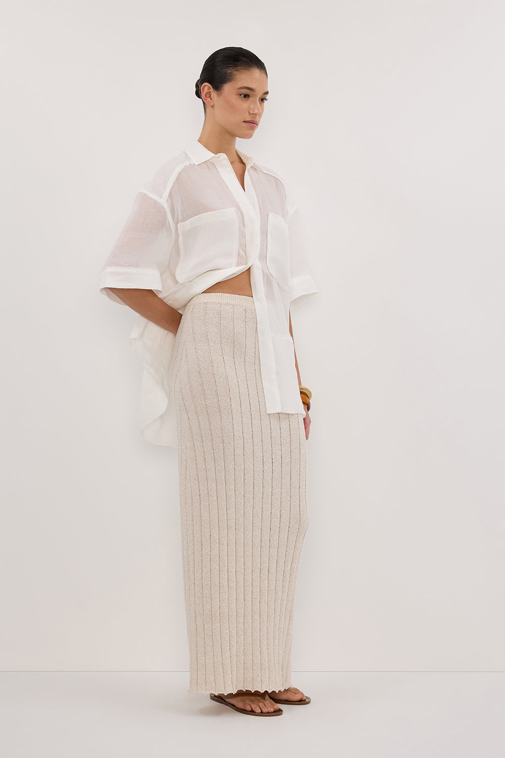 REM STONE KNIT MIDI SKIRT