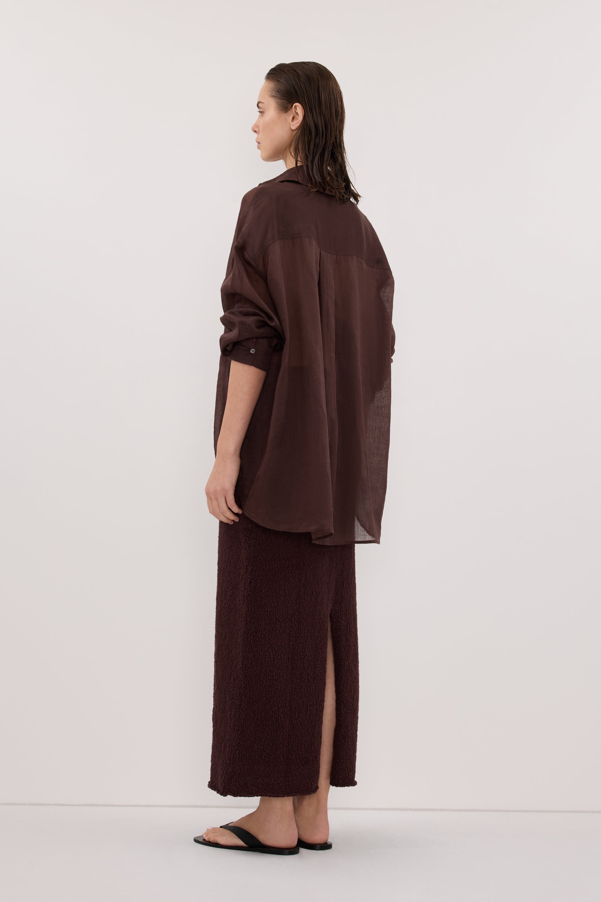 DINA CHOC KNIT MIDI SKIRT
