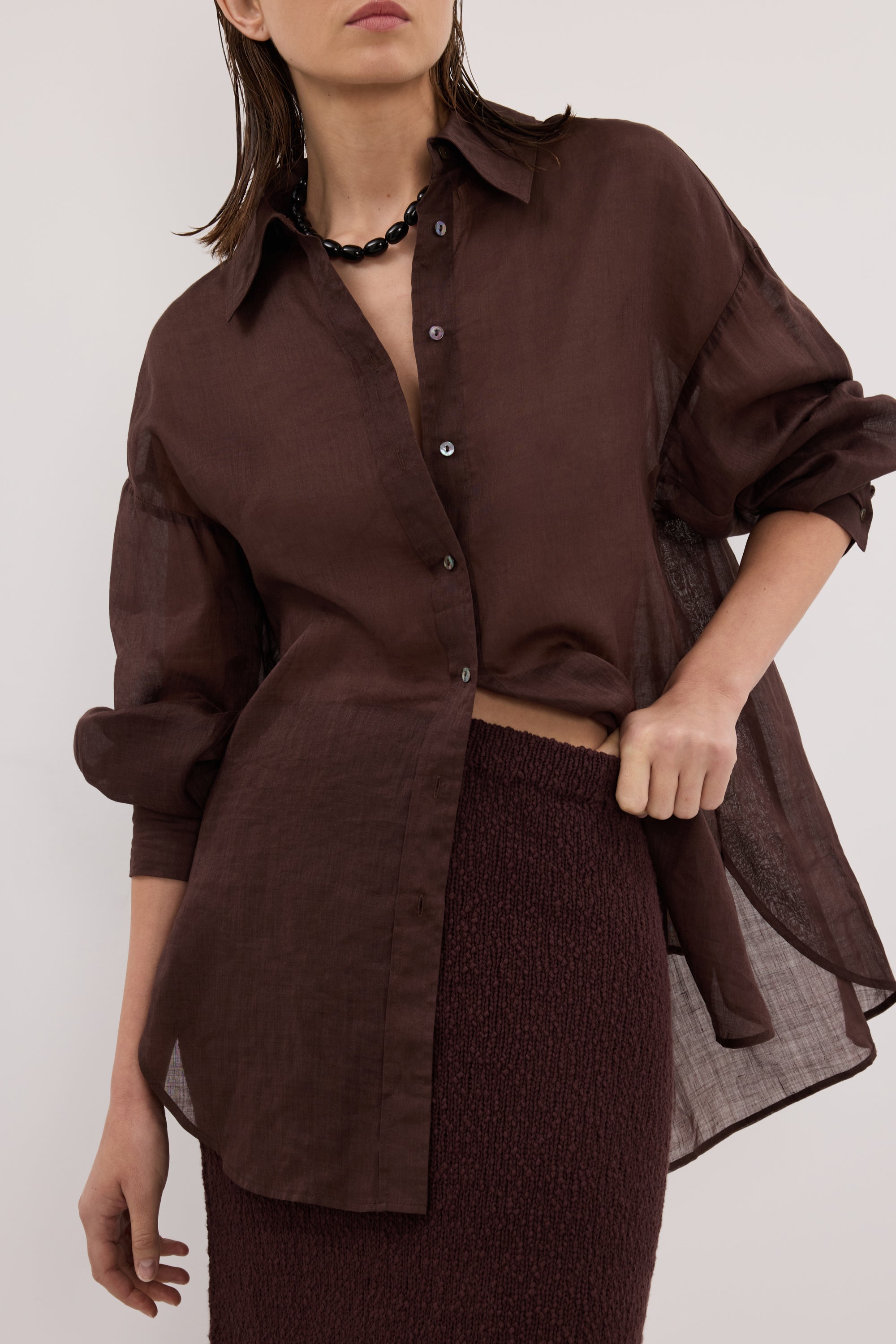 DINA CHOC KNIT MIDI SKIRT – DISSH