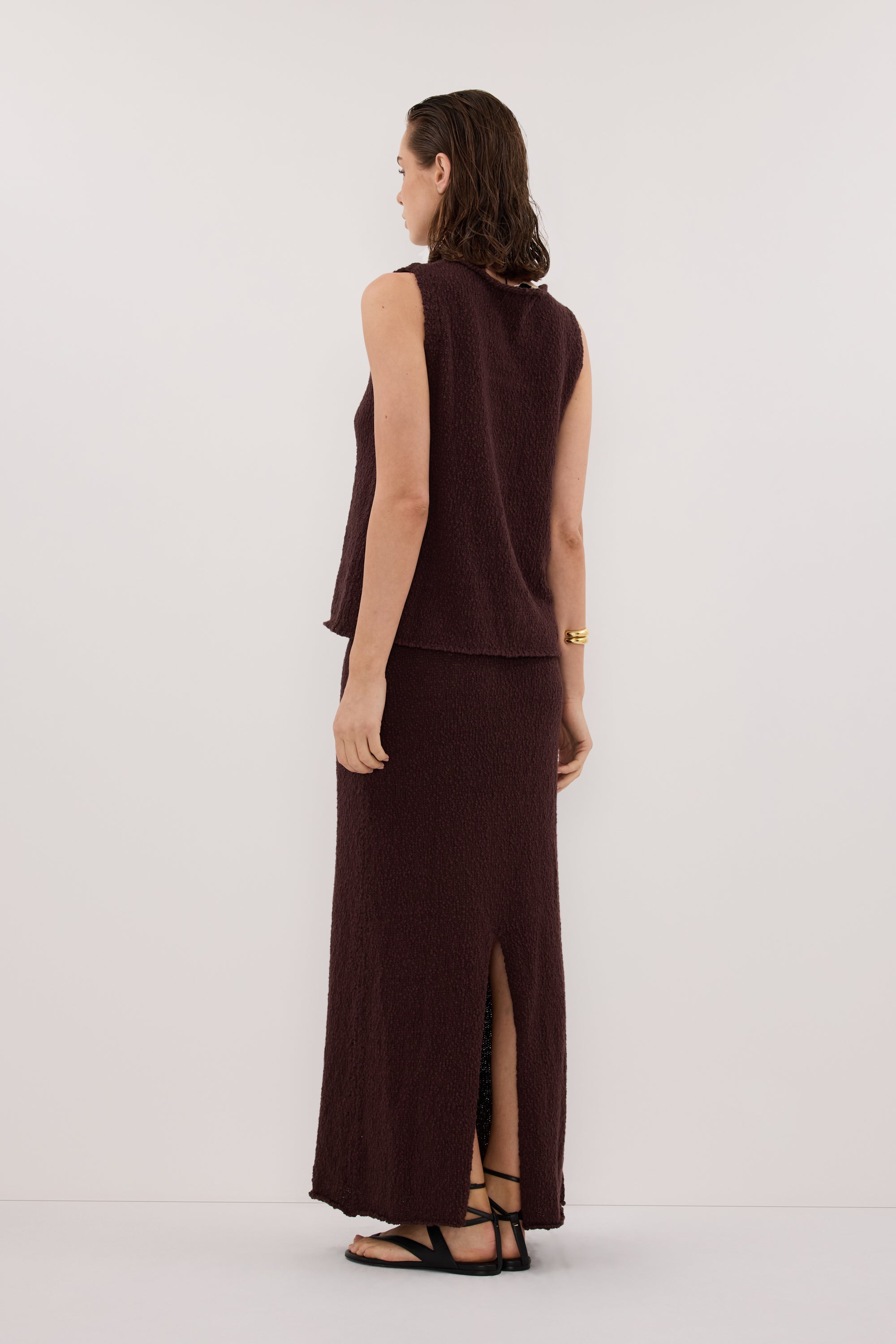 DINA CHOC KNIT MIDI SKIRT