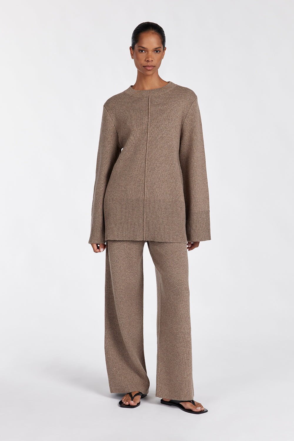 CLEMENCE CHOC MARLE KNIT PANT