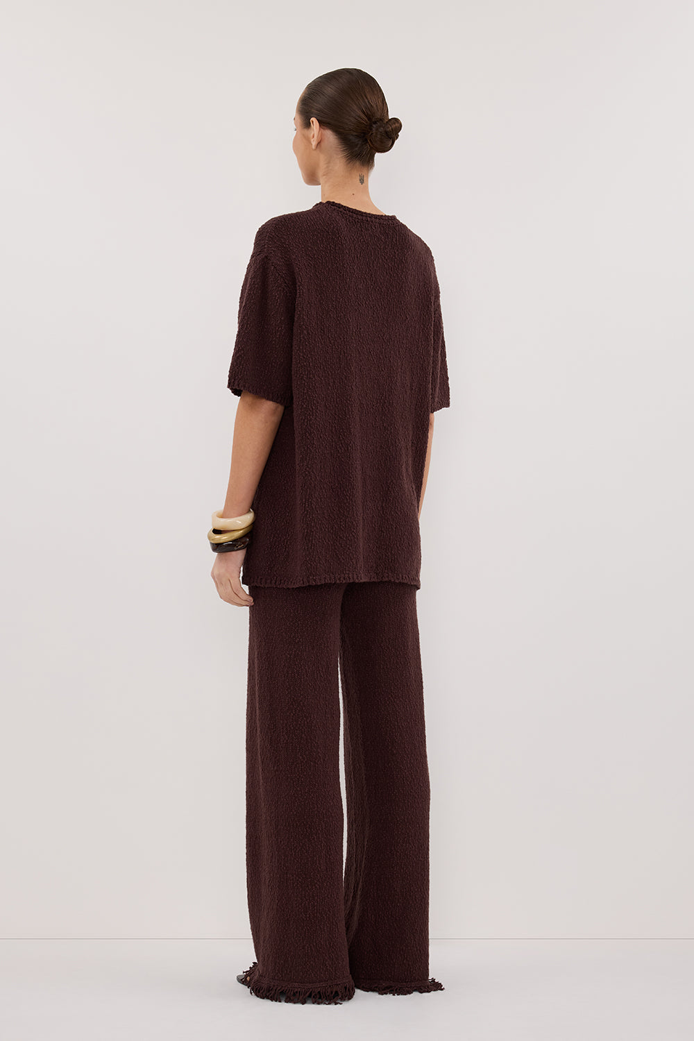 SUE CHOC FRINGE KNIT PANT