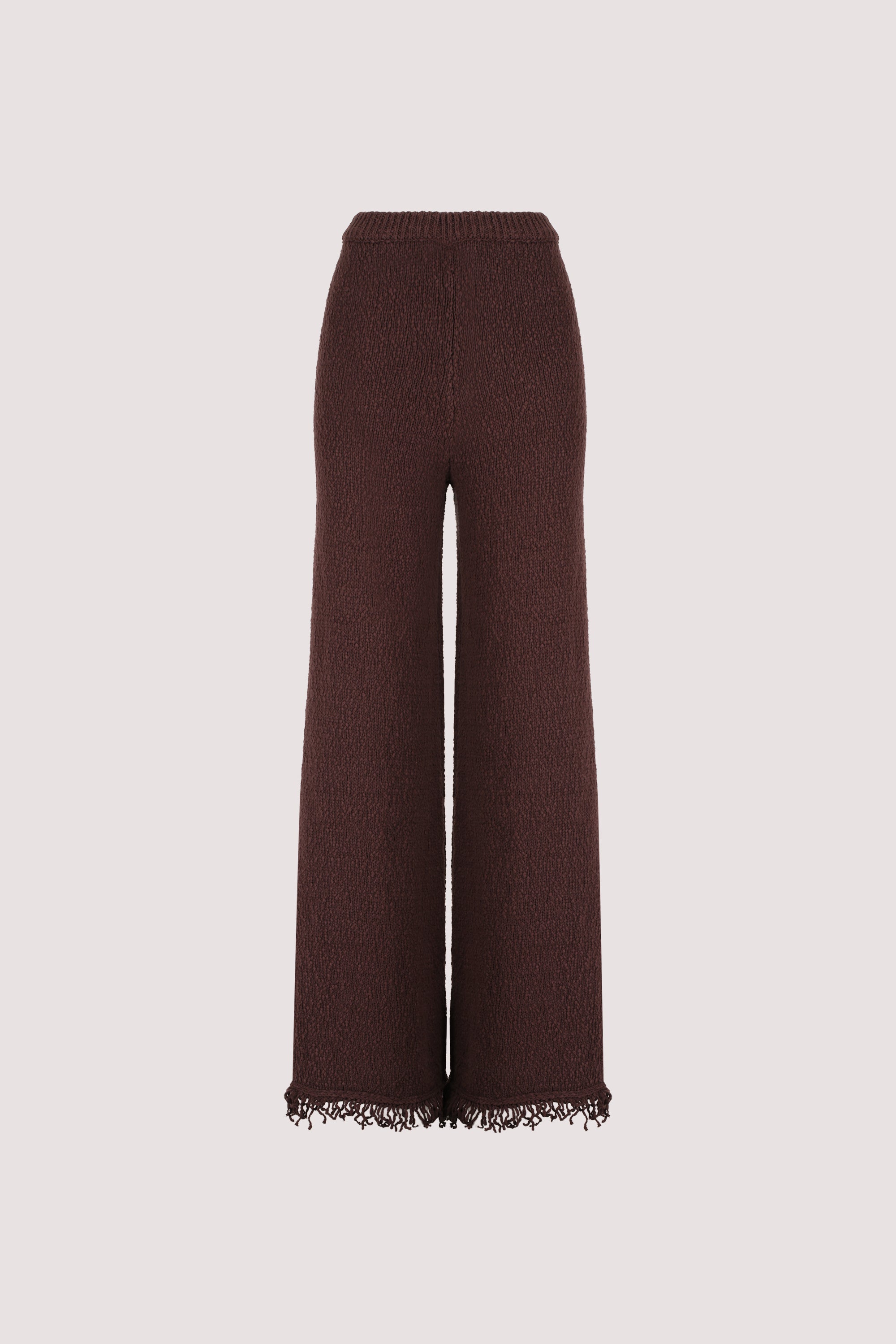SUE CHOC FRINGE KNIT PANT