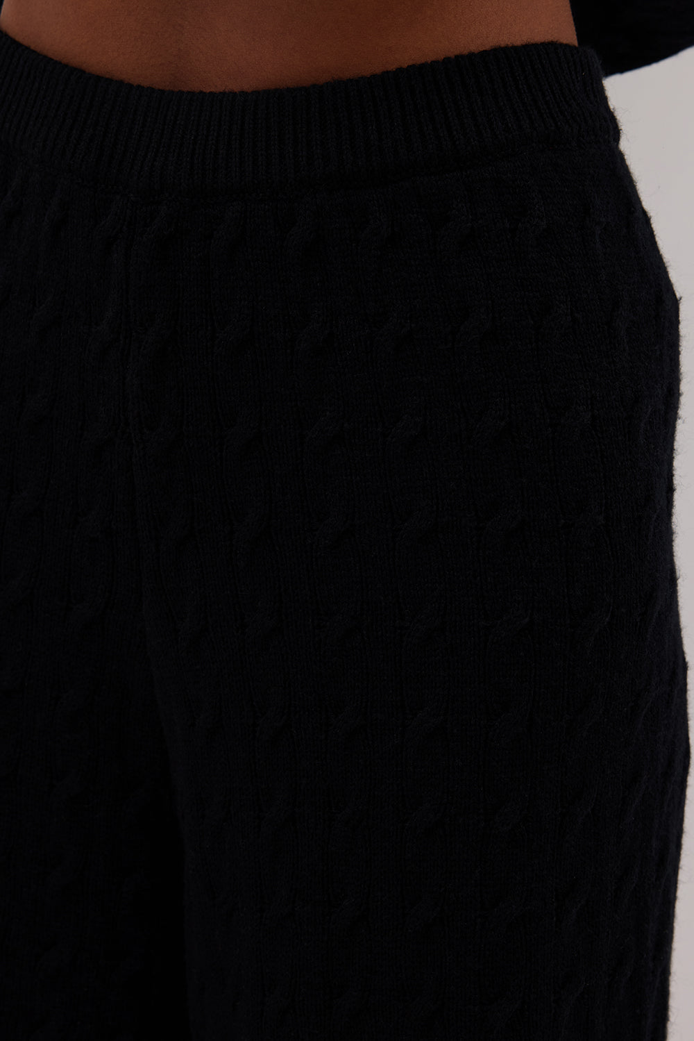 MAREN BLACK CABLE KNIT PANT