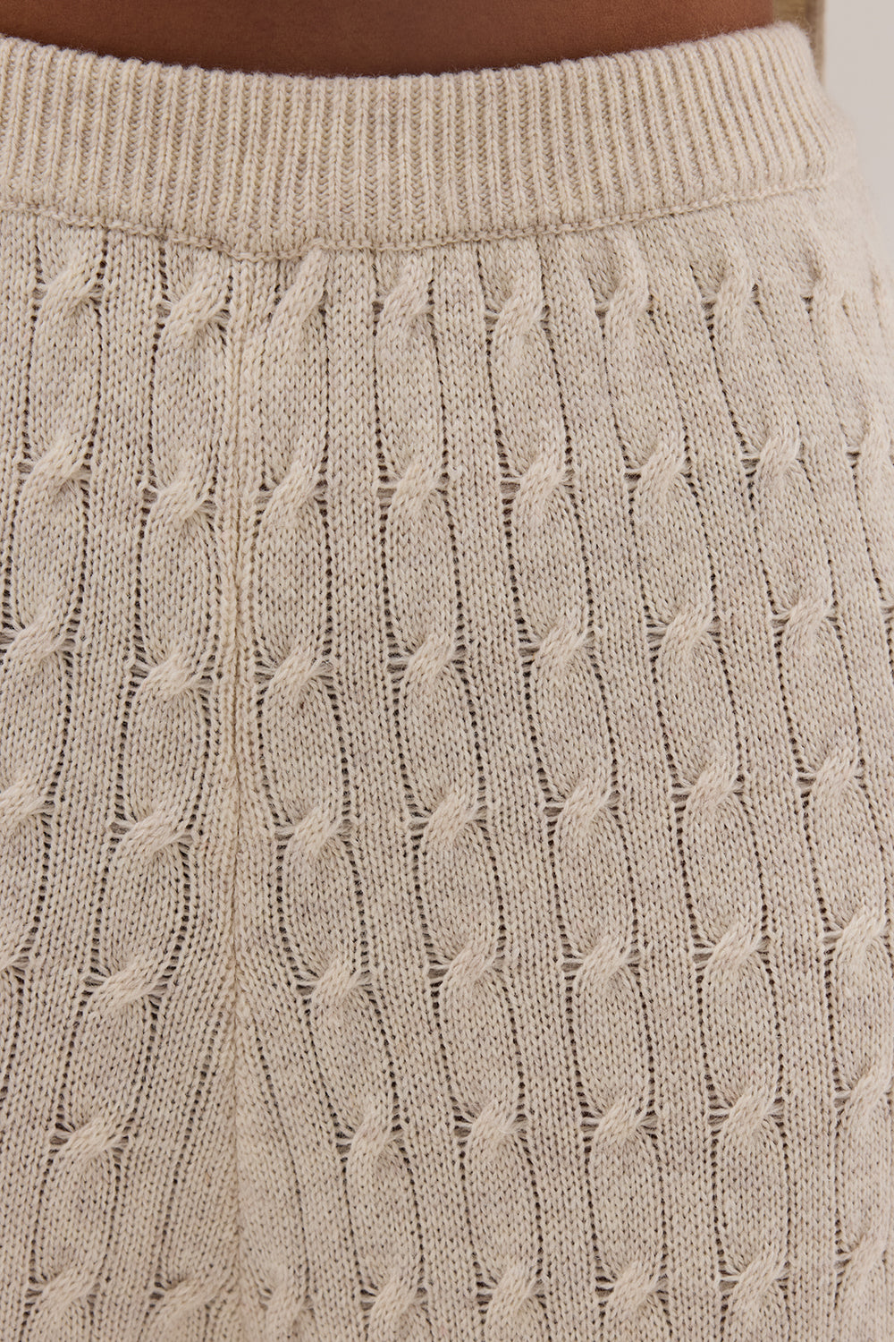 MAREN CHALK CABLE KNIT PANT