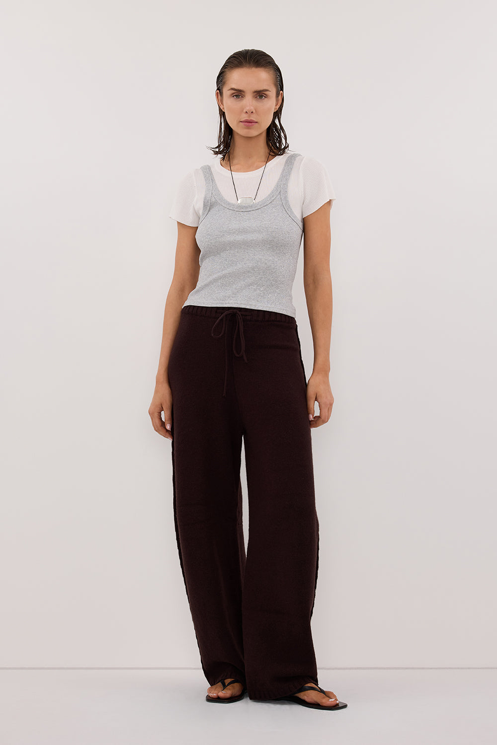 PAIGE CHOC WOOL KNIT PANT