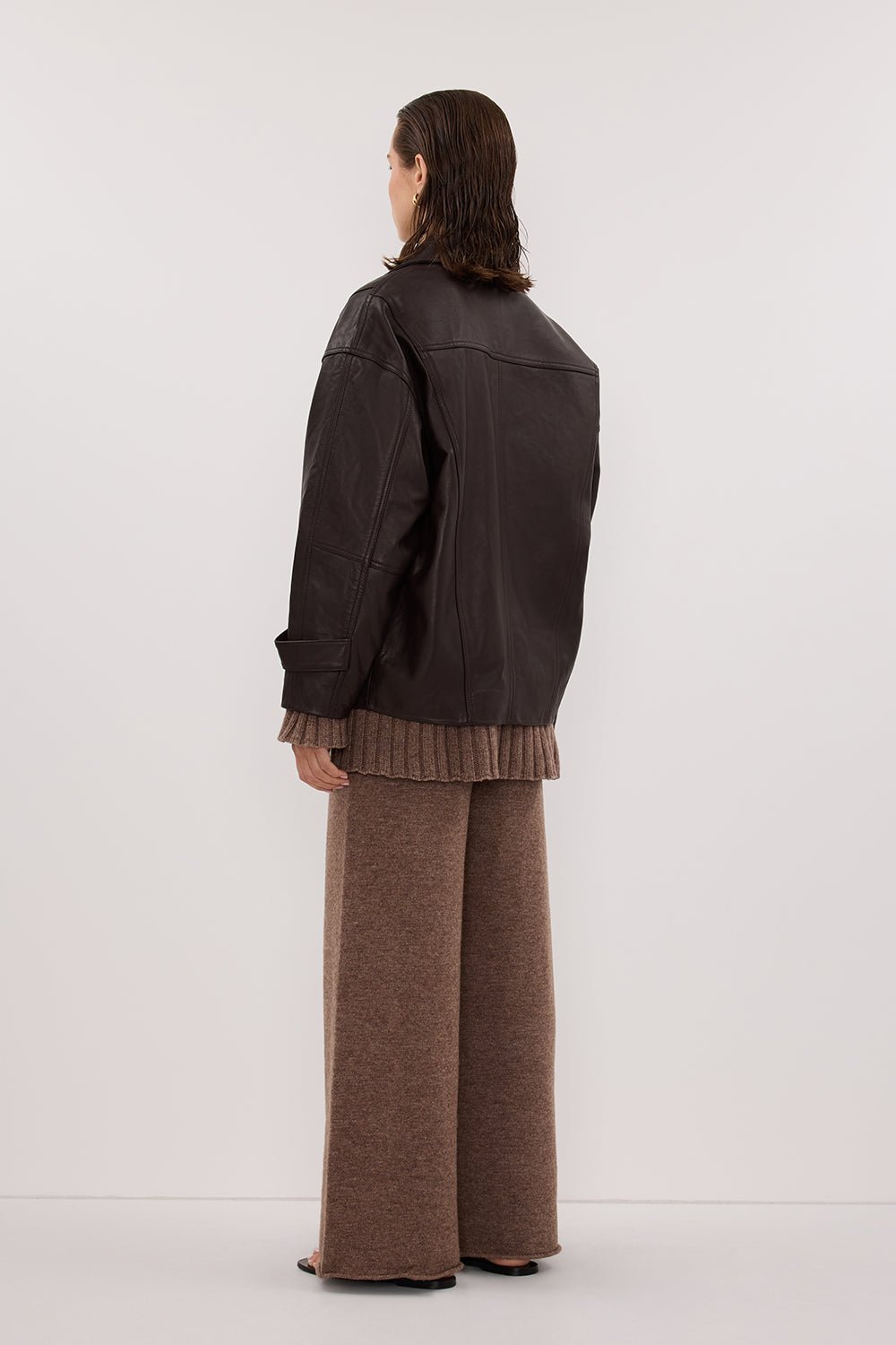 TUCSON MOCHA WIDE LEG KNIT PANT – DISSH