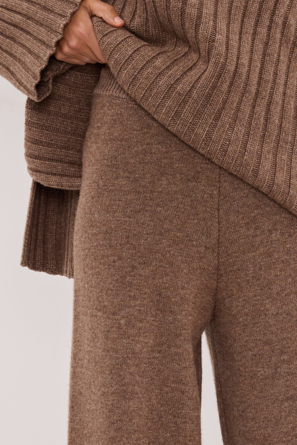 TUCSON MOCHA WIDE LEG KNIT PANT
