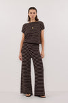 ASPEN CHOC STRIPE KNIT PANT