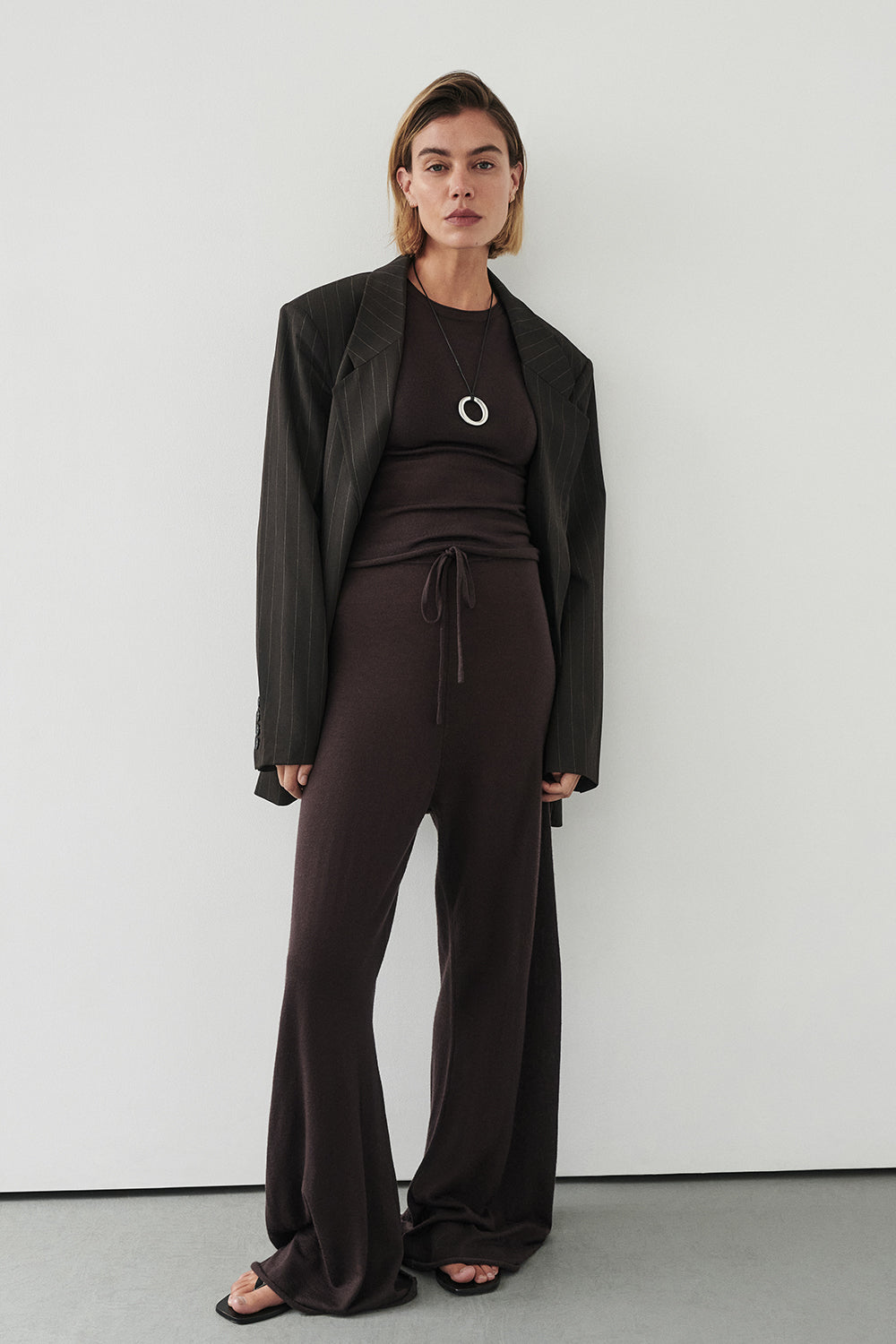 DUKE BITTER CHOC MERINO KNIT PANTS
