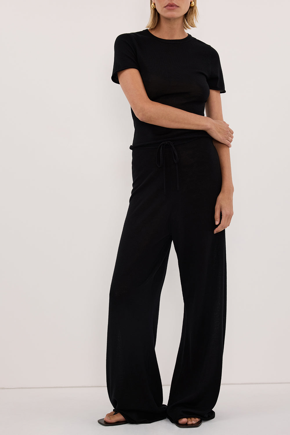 DUKE BLACK MERINO KNIT PANTS