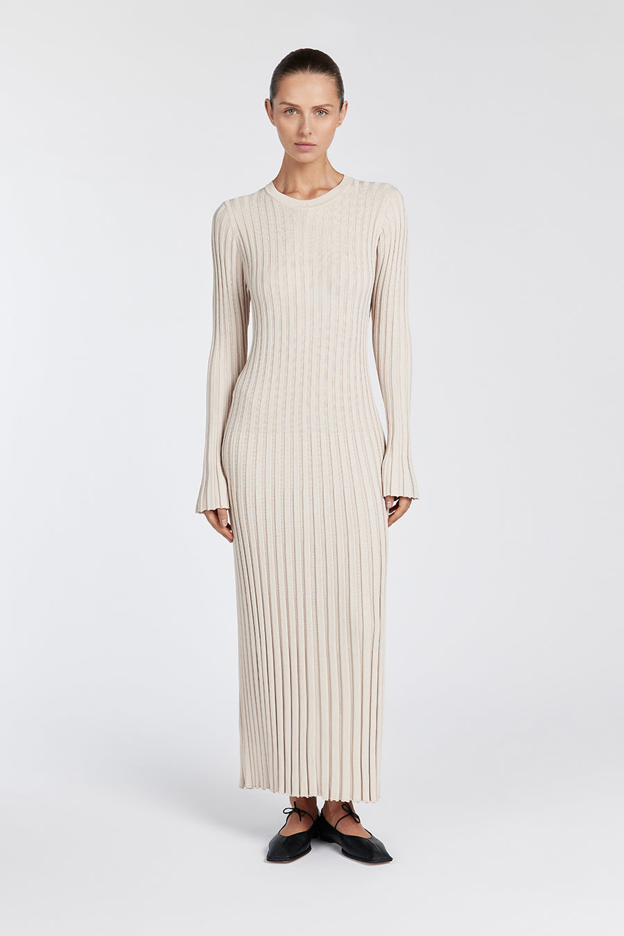 Dissh Black Long Sleeved shops Knit Midi Dress