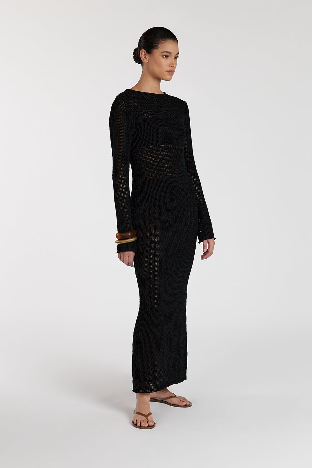 MARGOT BLACK CREW NECK DRESS