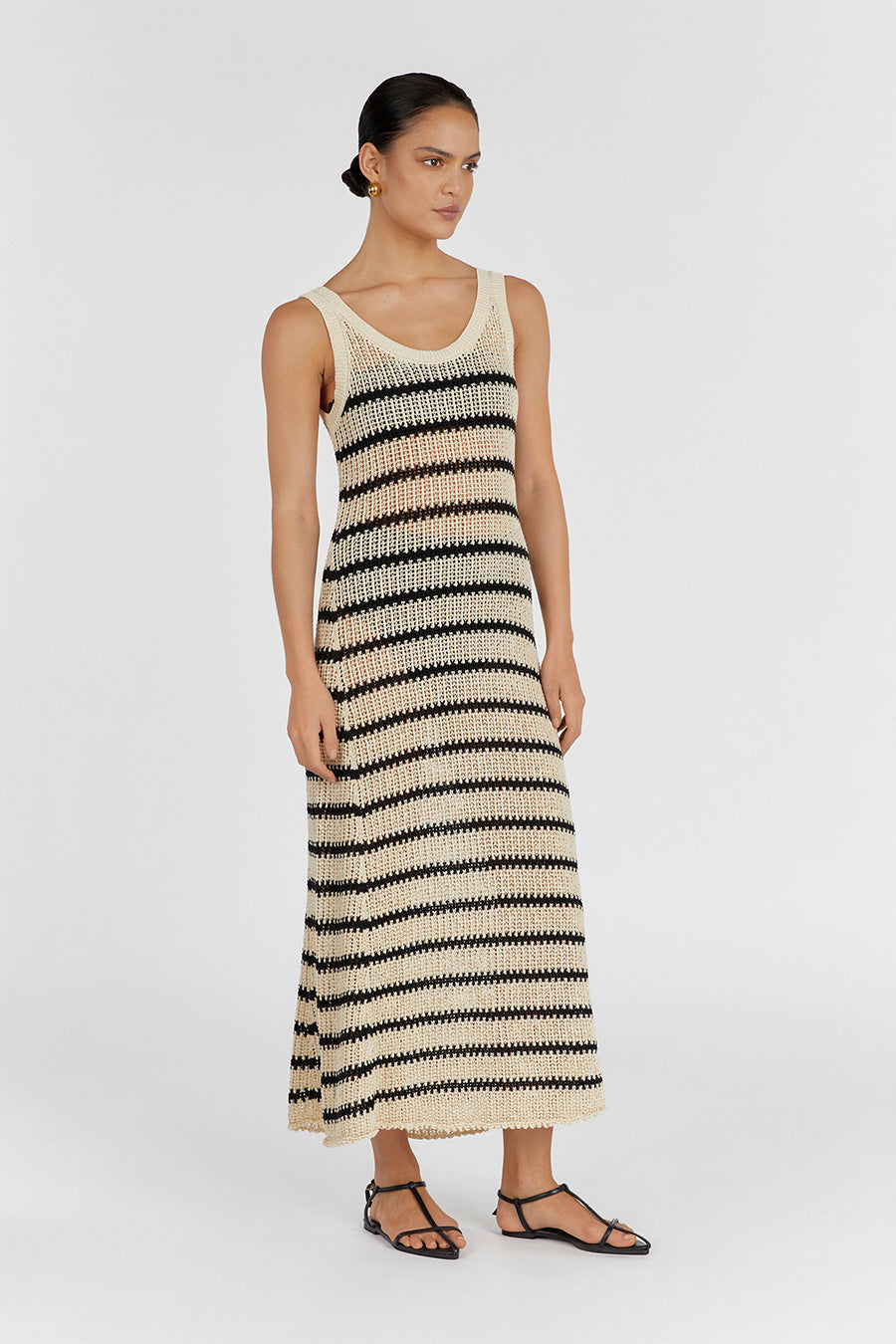 MARGOT WHEAT STRIPE KNIT DRESS | Dissh