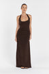ALICE CHOC COWL NECK HALTER DRESS | Dissh