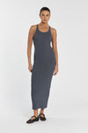 ZION DARK GREY MARLE KNIT MIDI DRESS