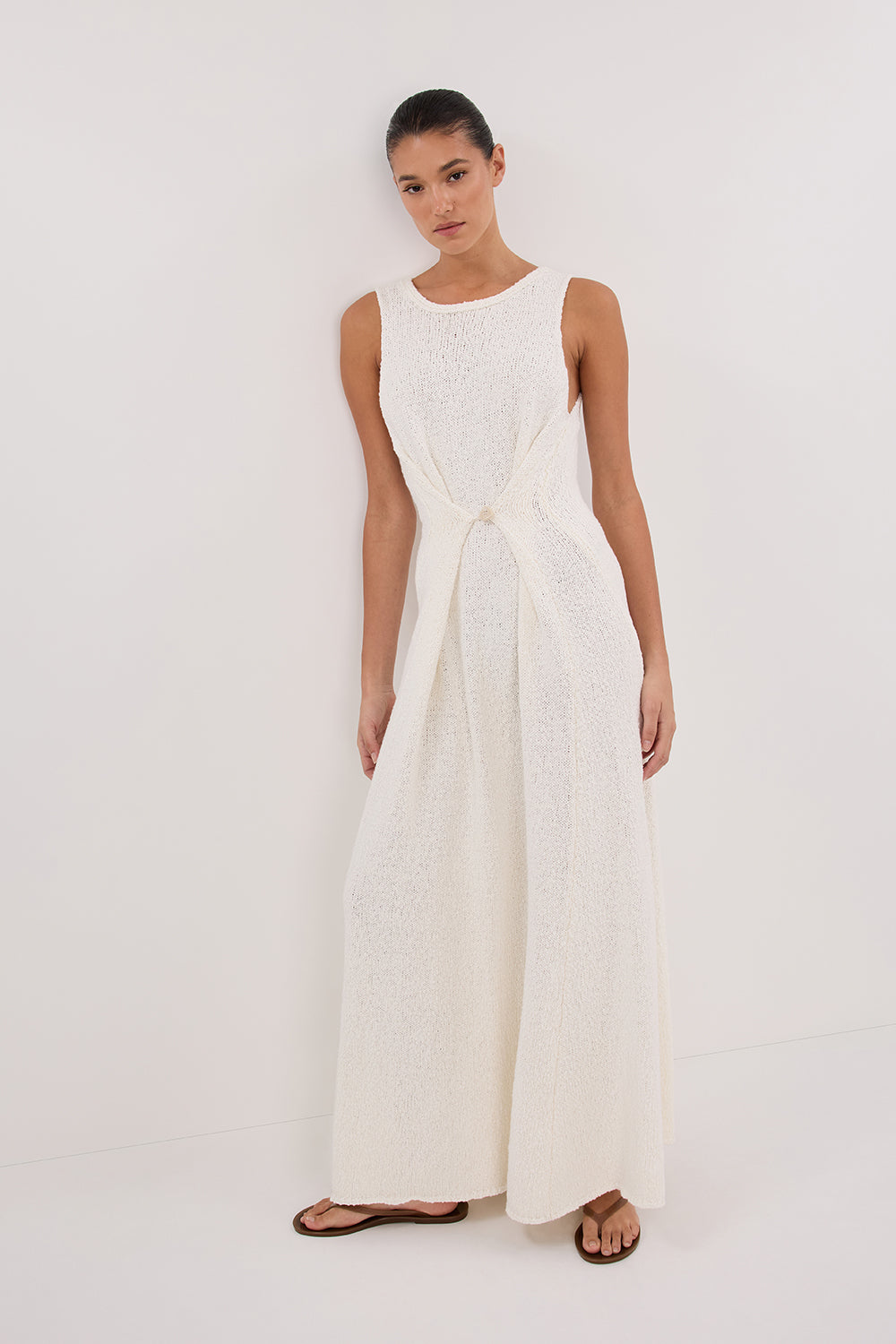 SUE OFF WHITE KNIT MAXI DRESS