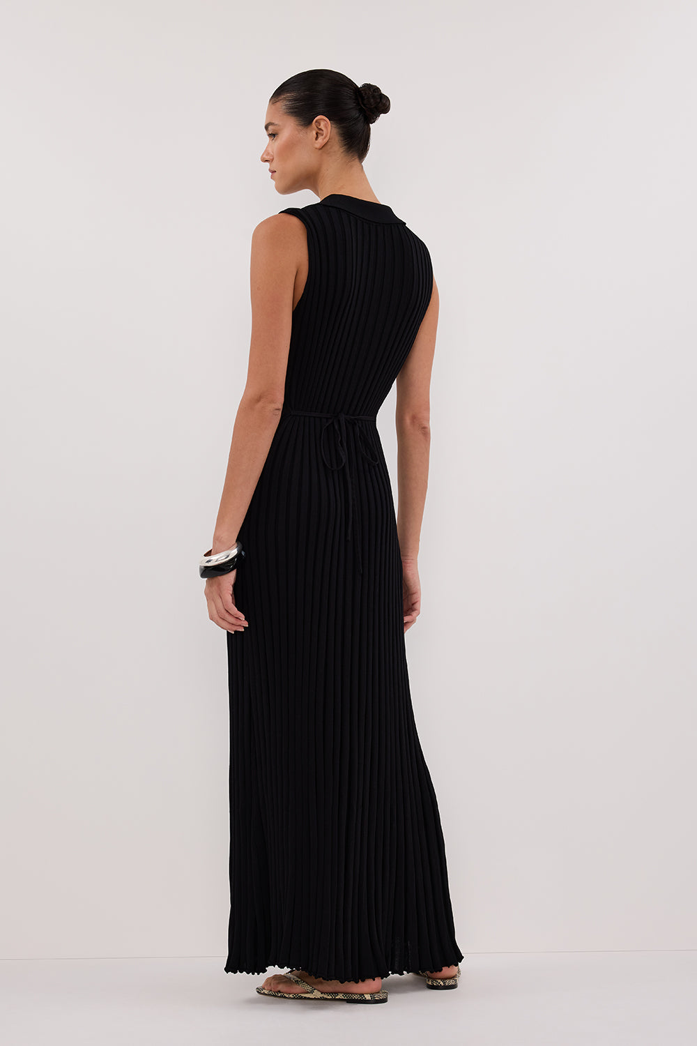 HAL BLACK SLEEVELESS KNIT MAXI DRESS