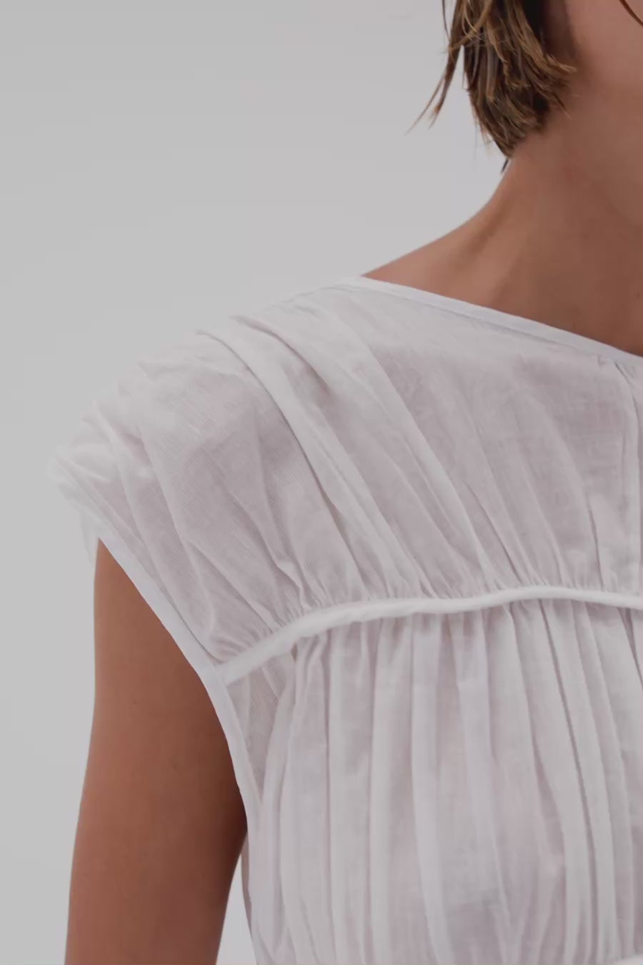 FLYNN WHITE LINEN BLEND MIDI DRESS – DISSH
