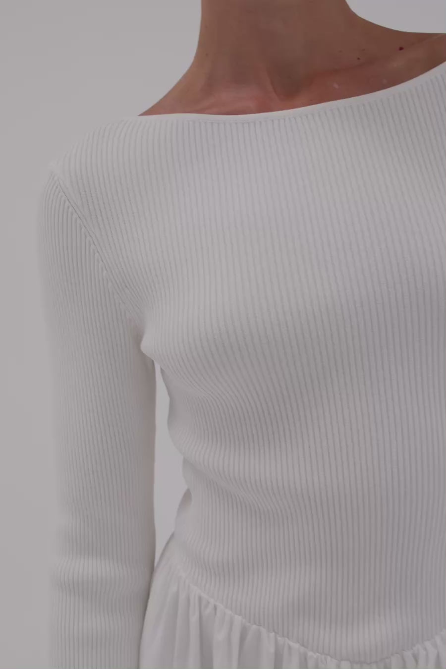 chinese dress ladies ABIGAIL WHITE HYBRID MIDI DRESS – DISSH