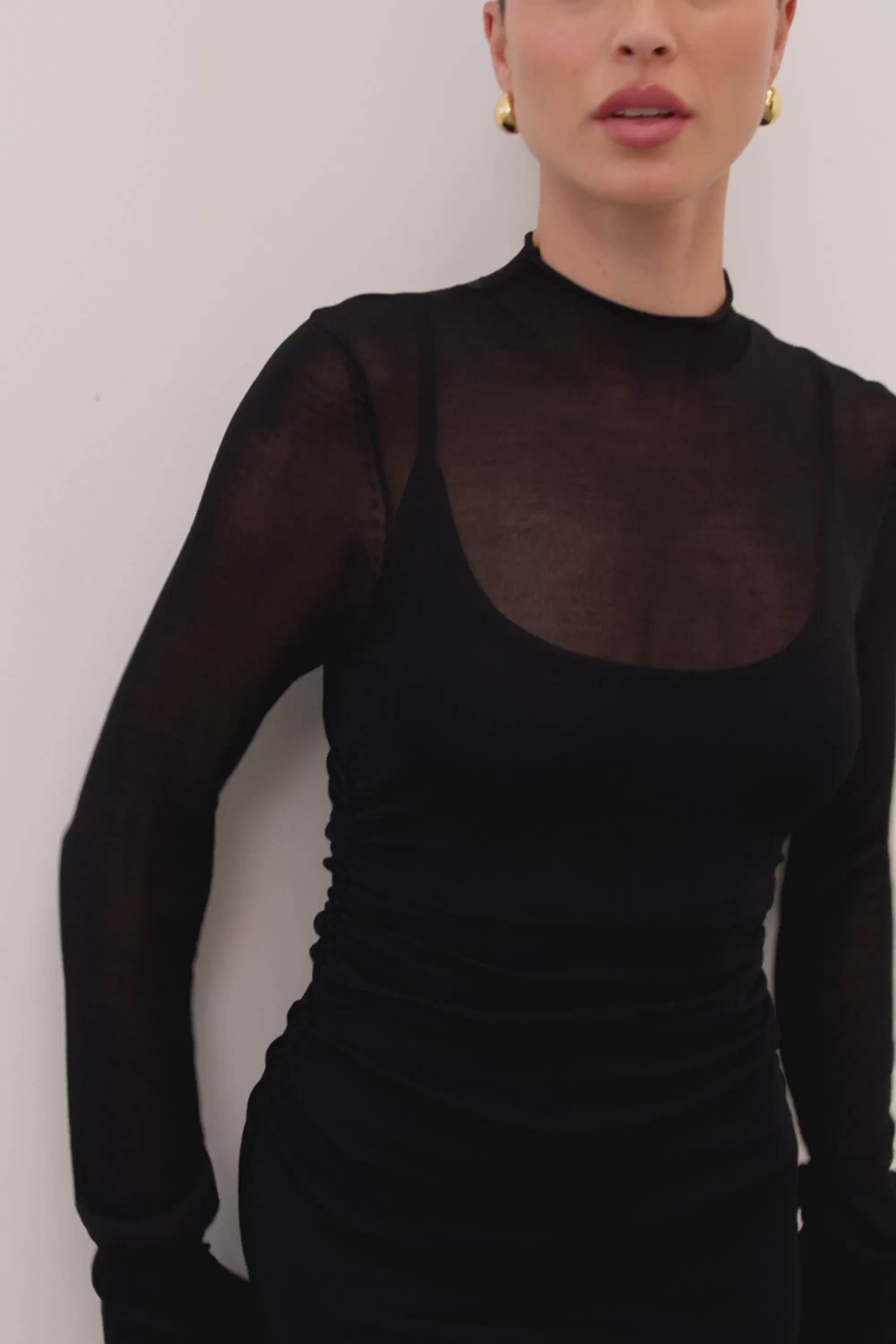 dissh long sleeve knit dress HADLEY CHOC SLEEVED MAXI DRESS  DISSH
