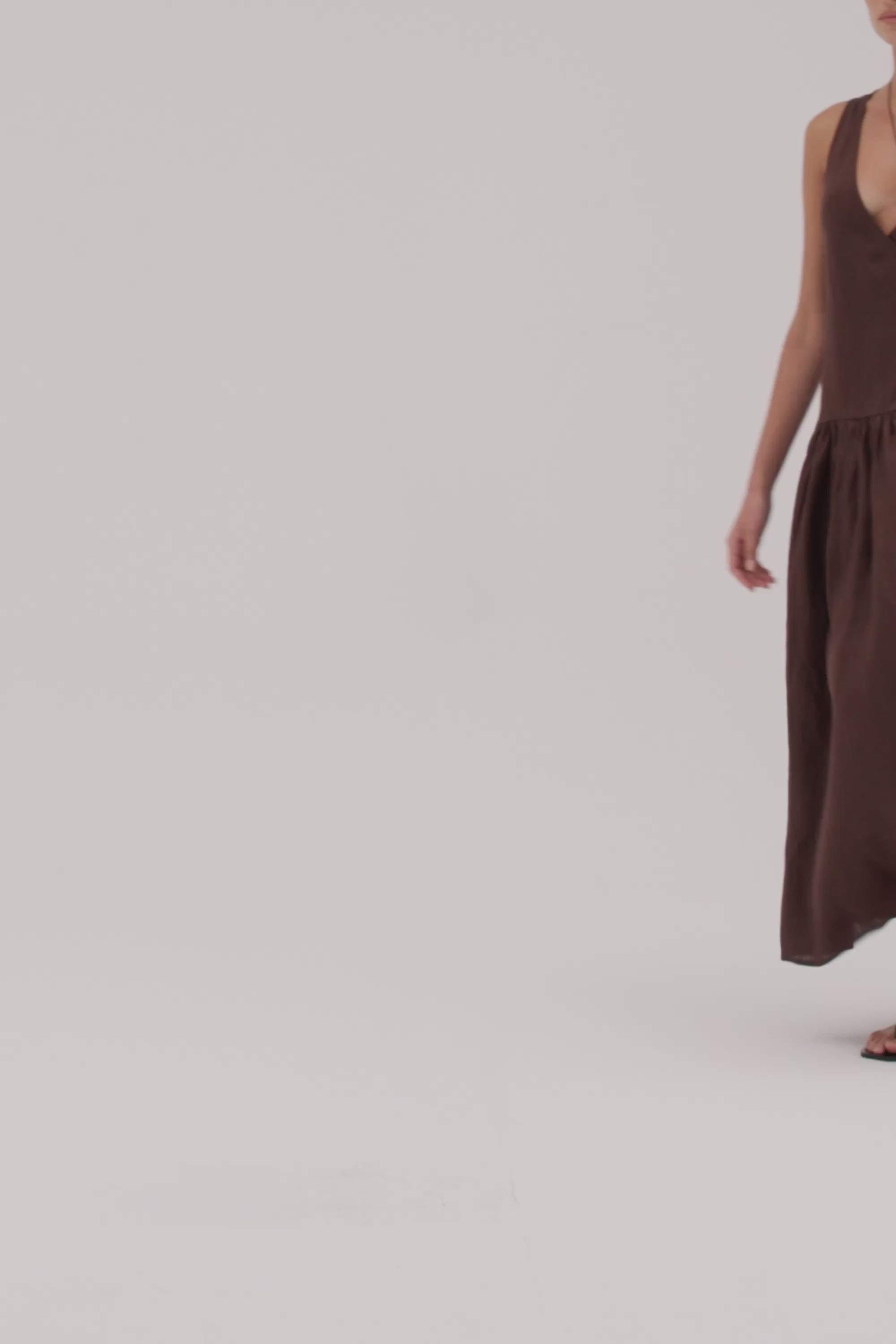 ILIO COCOA LINEN WRAP MIDI DRESS – DISSH