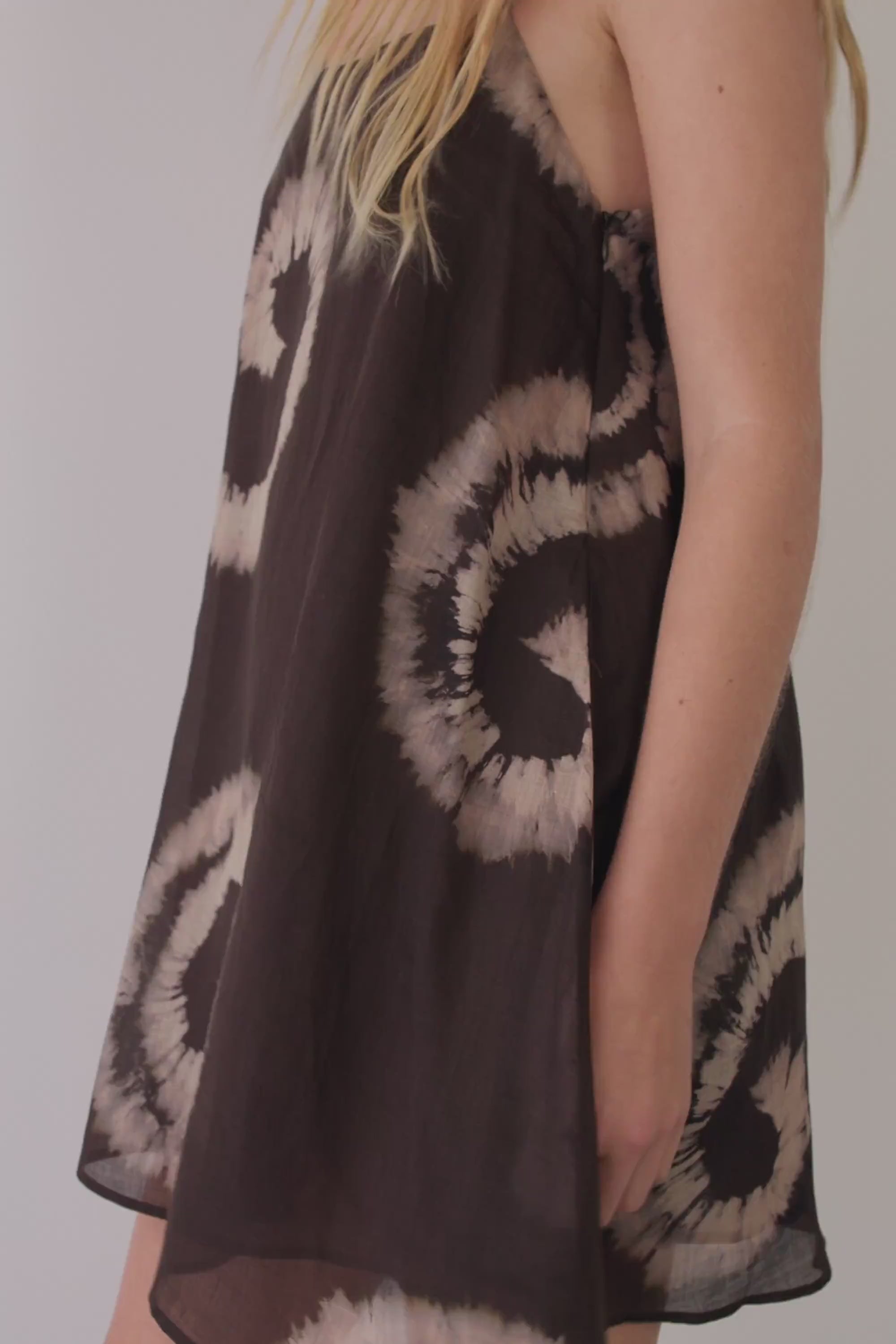 black and brown tie dye dress Indigo Tie Dye Dress