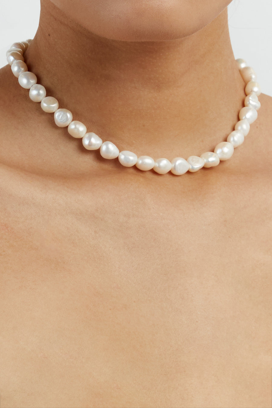 Double strand deals pearl choker necklace