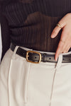 BRADFORD BLACK LEATHER BELT