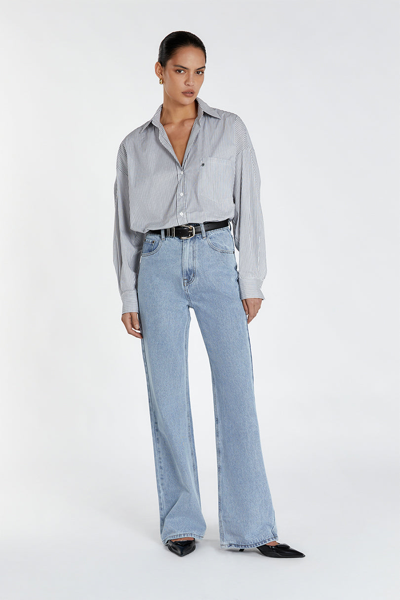 ALEXA BLUE HIGH RISE STRAIGHT JEAN