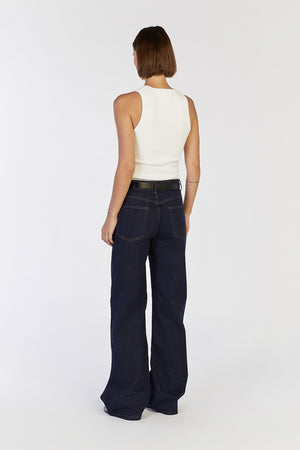High Rise Slouch Wide Jeans - Mid Indigo