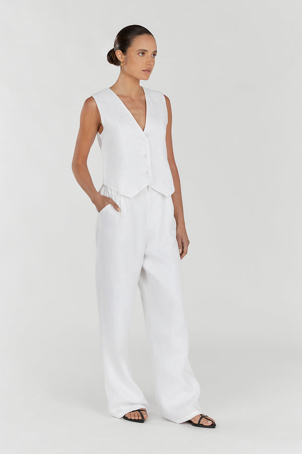 Shop Women's White Linen Pants - 100% Linen