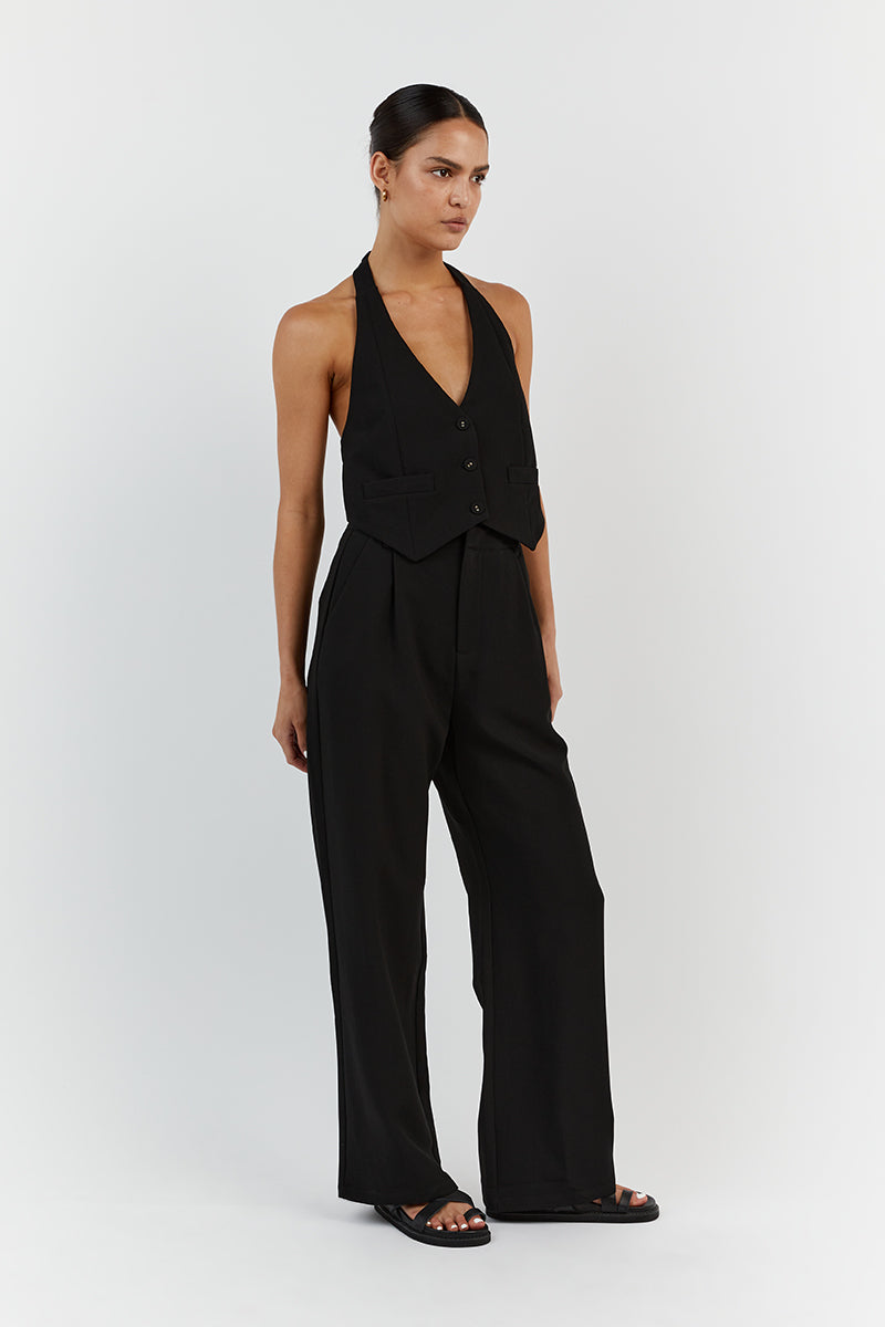 Black halter vest new arrivals