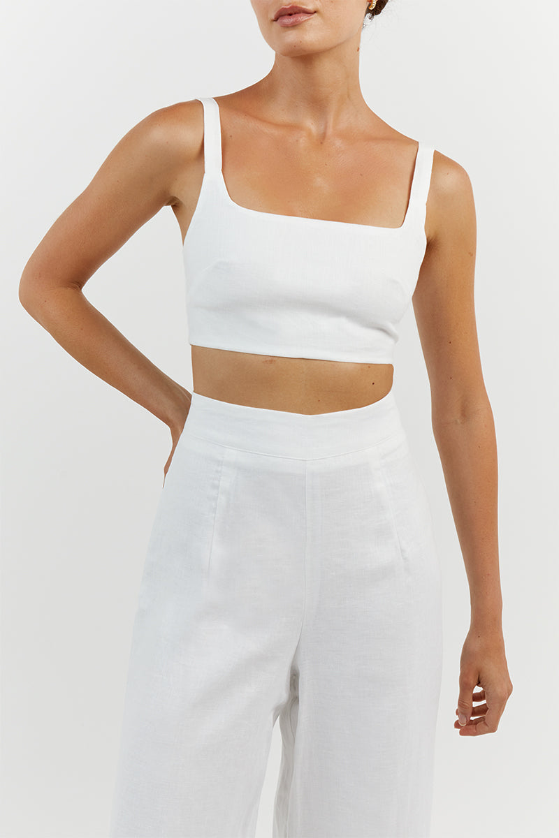 White cropped tank top top