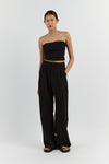 NILE BLACK ROUCHED STRAPLESS TOP