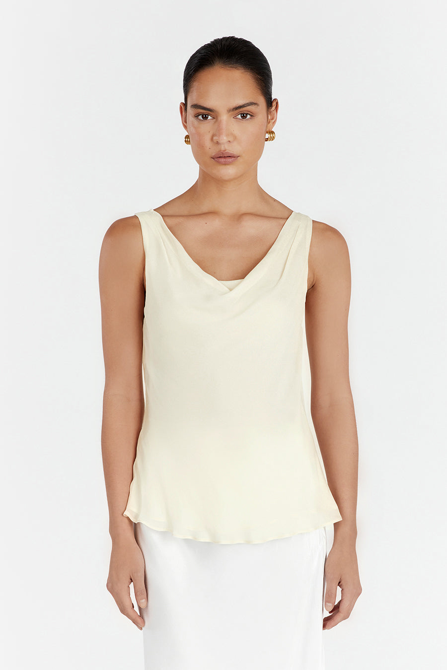 JOHNNY BUTTERMILK COWL NECK TOP