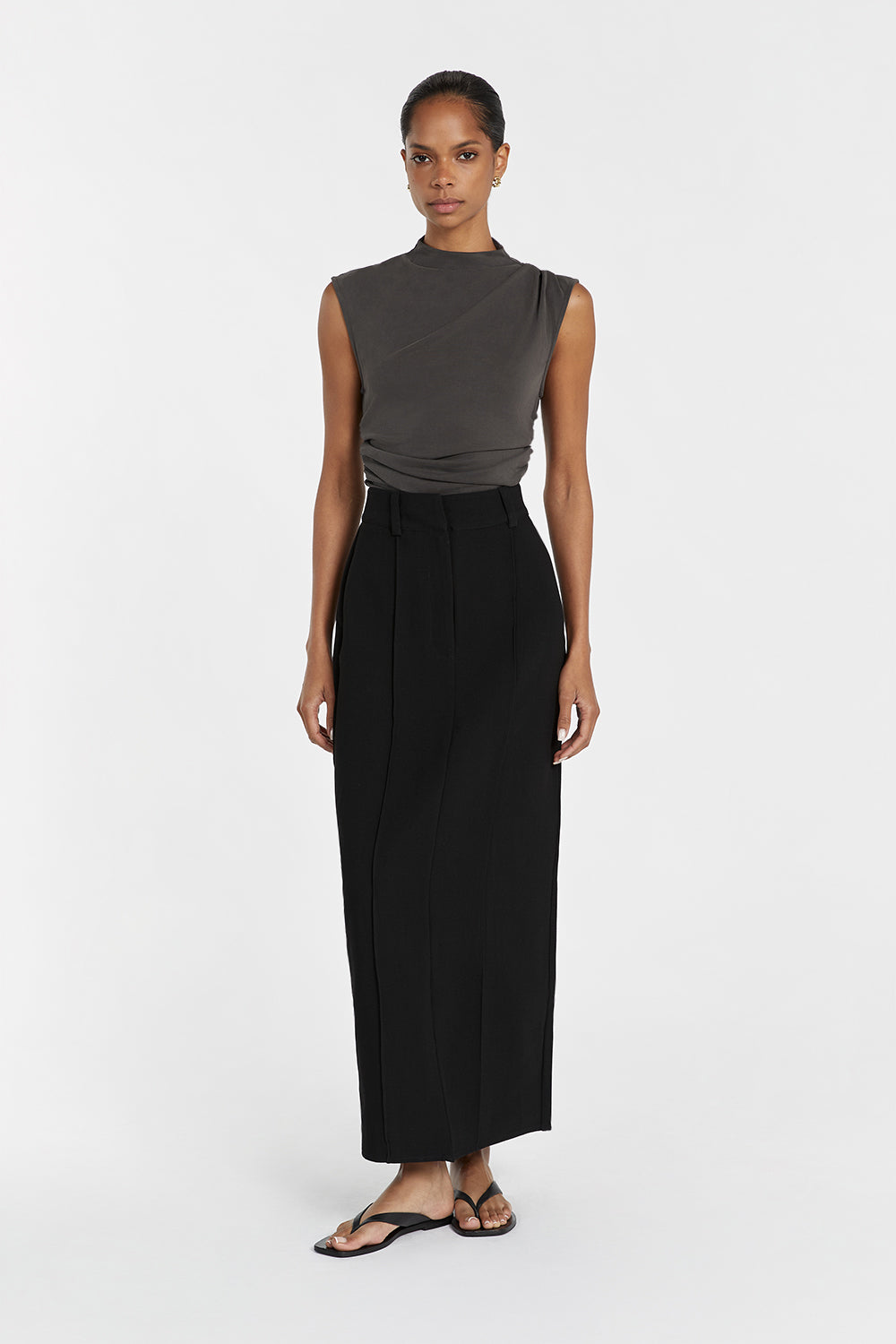 ROWAN BLACK MIDI SKIRT