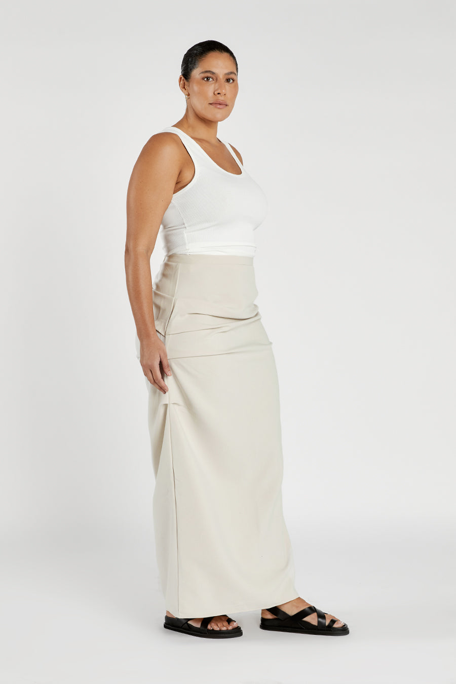 NILE BONE ROUCHED MAXI SKIRT | Dissh