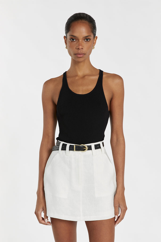 EVA OFF WHITE LINEN SKORT | Dissh