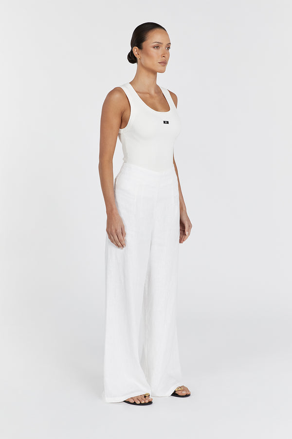 DISSH - White Linen Pants on Designer Wardrobe