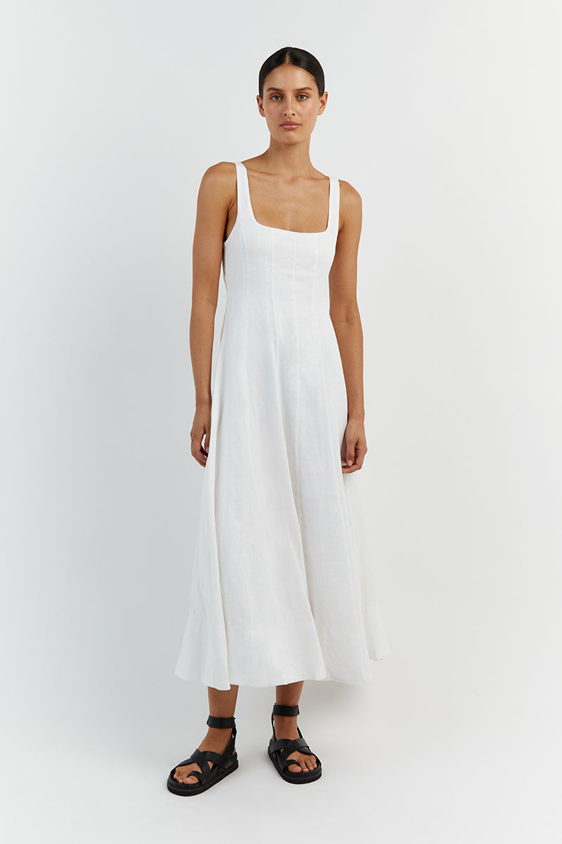 MILAHN WHITE MIDI DRESS Dissh