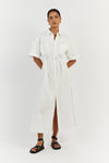 MAXIE WHITE COTTON SHIRT DRESS