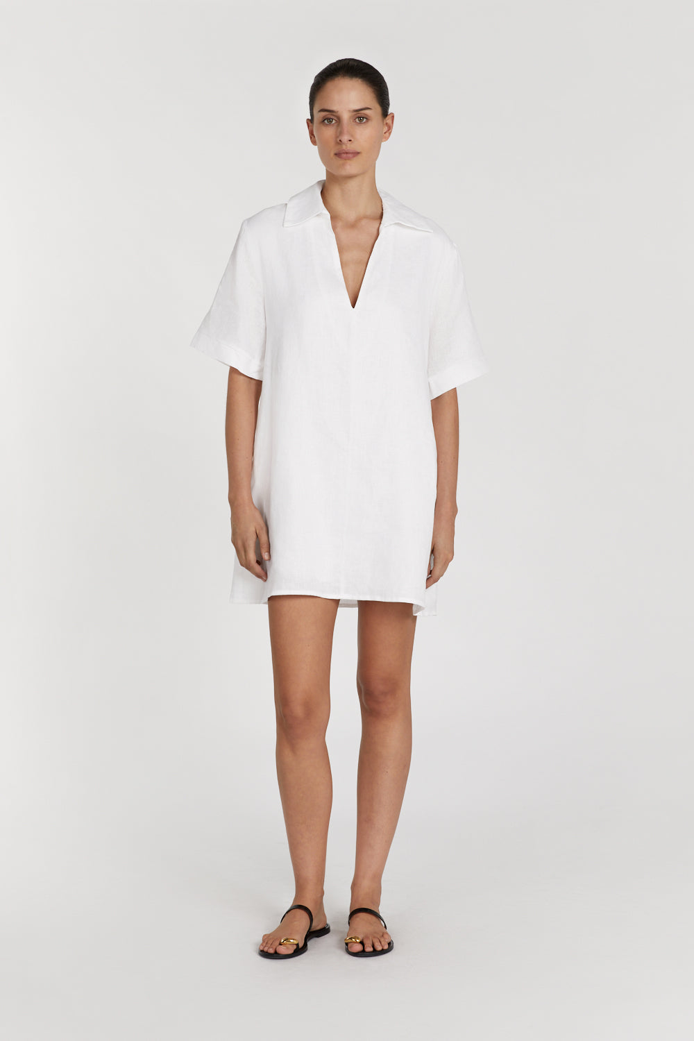 CANDICE WHITE LINEN SMOCK DRESS | Dissh